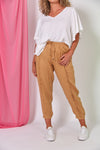 La Vie Pintuck Pant - Caramel Top Eb & Ive 