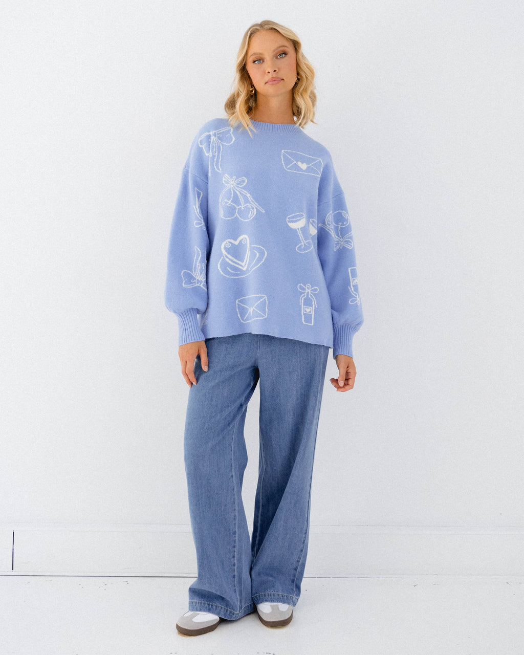 Love Letters Knit - Blue Knit Paper Heart 