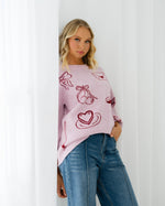 Love Letters Knit - Merlot Knit Paper Heart 