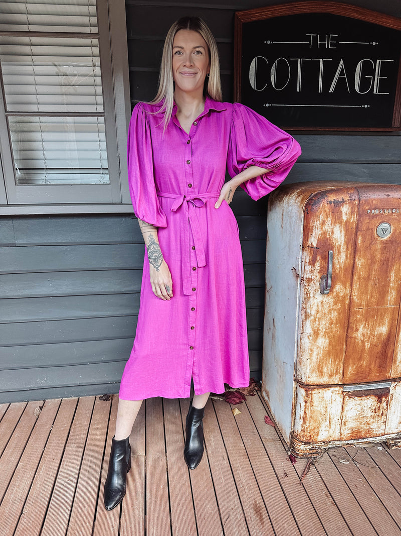 Pippa Maxi Dress - Magenta Dress Label Of Love 