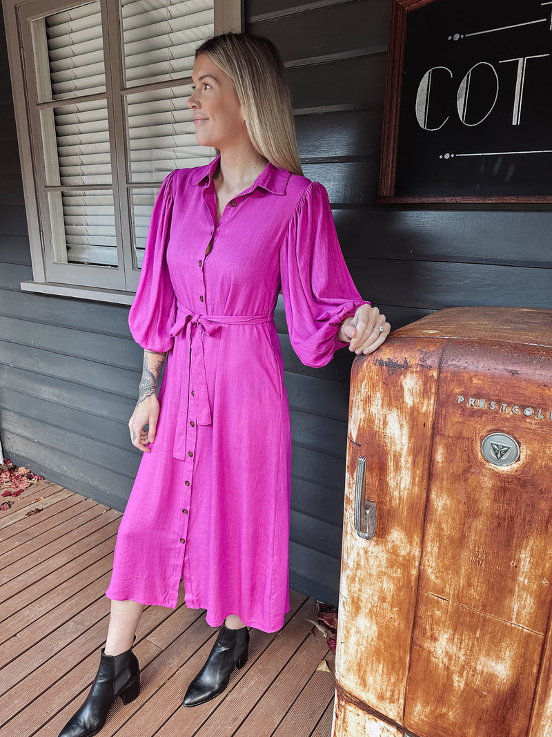 Pippa Maxi Dress - Magenta Dress Label Of Love 