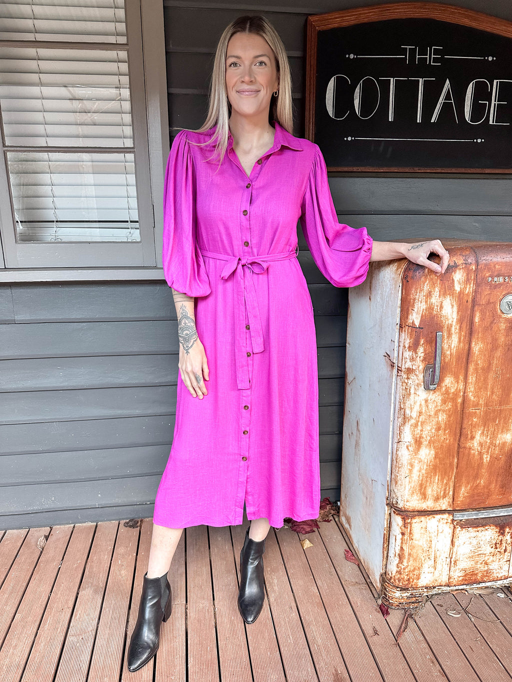 Pippa Maxi Dress - Magenta Dress Label Of Love 