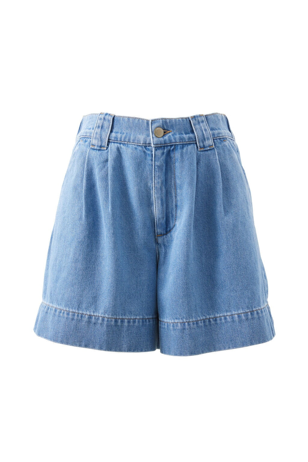 Pleat Front Shorts - Mid Blue Wash Shorts Ceres Life 