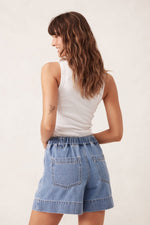 Pleat Front Shorts - Mid Blue Wash Shorts Ceres Life 