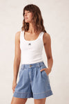 Pleat Front Shorts - Mid Blue Wash Shorts Ceres Life 