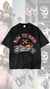 Ride Till Death Oversized Tee - Black Tee Maku 