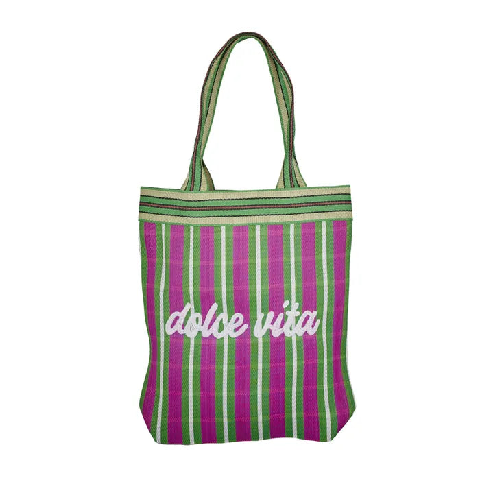 Dolce Vita Recycled Beach Tote - Green/Purple Accessories Coast To Coast 