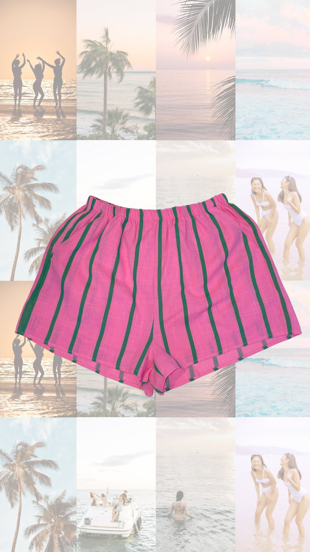 Stripe Short - Pink/Green Short By Frankie 