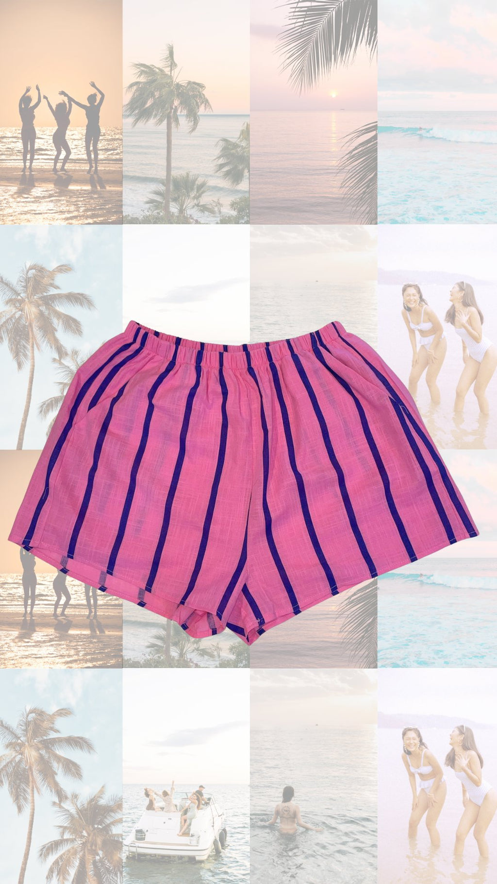 Stripe Short - Pink/Blue Short By Frankie 