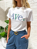 Sachi Tee White - Periwinkle/Teal Top Ave 