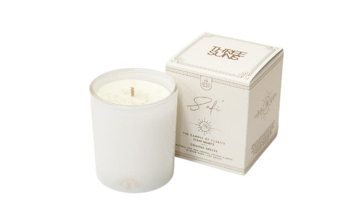Safi' | Crystal Infused Candle of Clarity | Coastal Breeze Candles Three Suns 