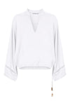 Sardinia Tie Blouse - Bianco Blouse Haven 