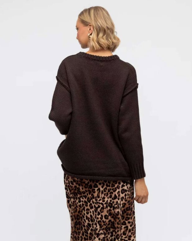 Antonia Knit - Chocolate Knit Paper Heart 