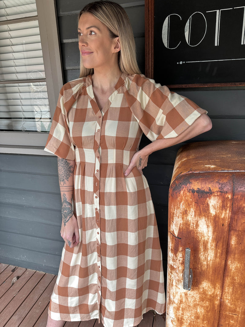 Shona Check Midi Dress Dress Ebby & I 