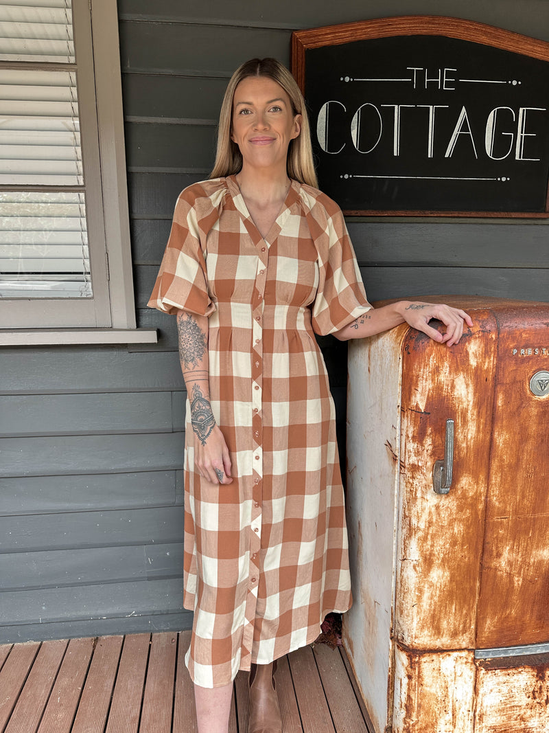 Shona Check Midi Dress Dress Ebby & I 