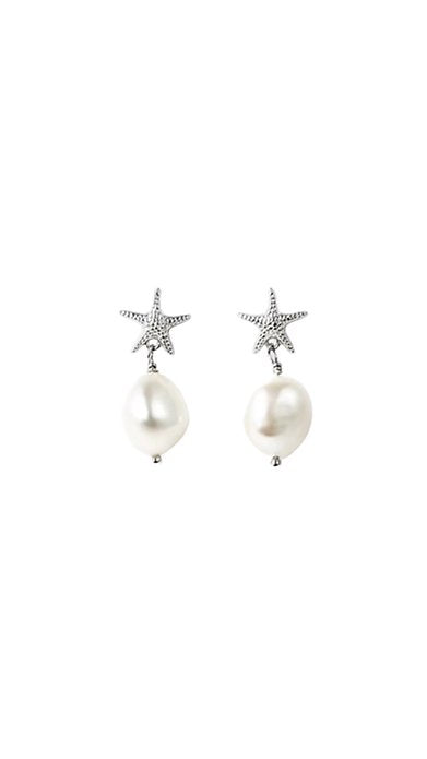 Starfish Pearl Earrings: Silver Sea Soul Home 