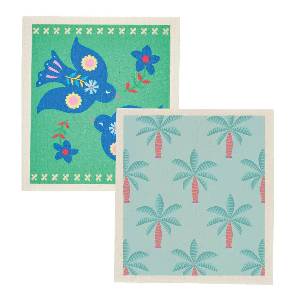 Swedish Style Dish Cloths - Bird/Palm dish cloth Annabel Trends 