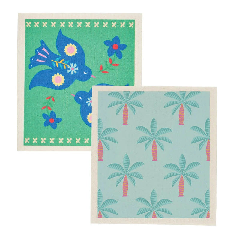 Swedish Style Dish Cloths - Bird/Palm dish cloth Annabel Trends 