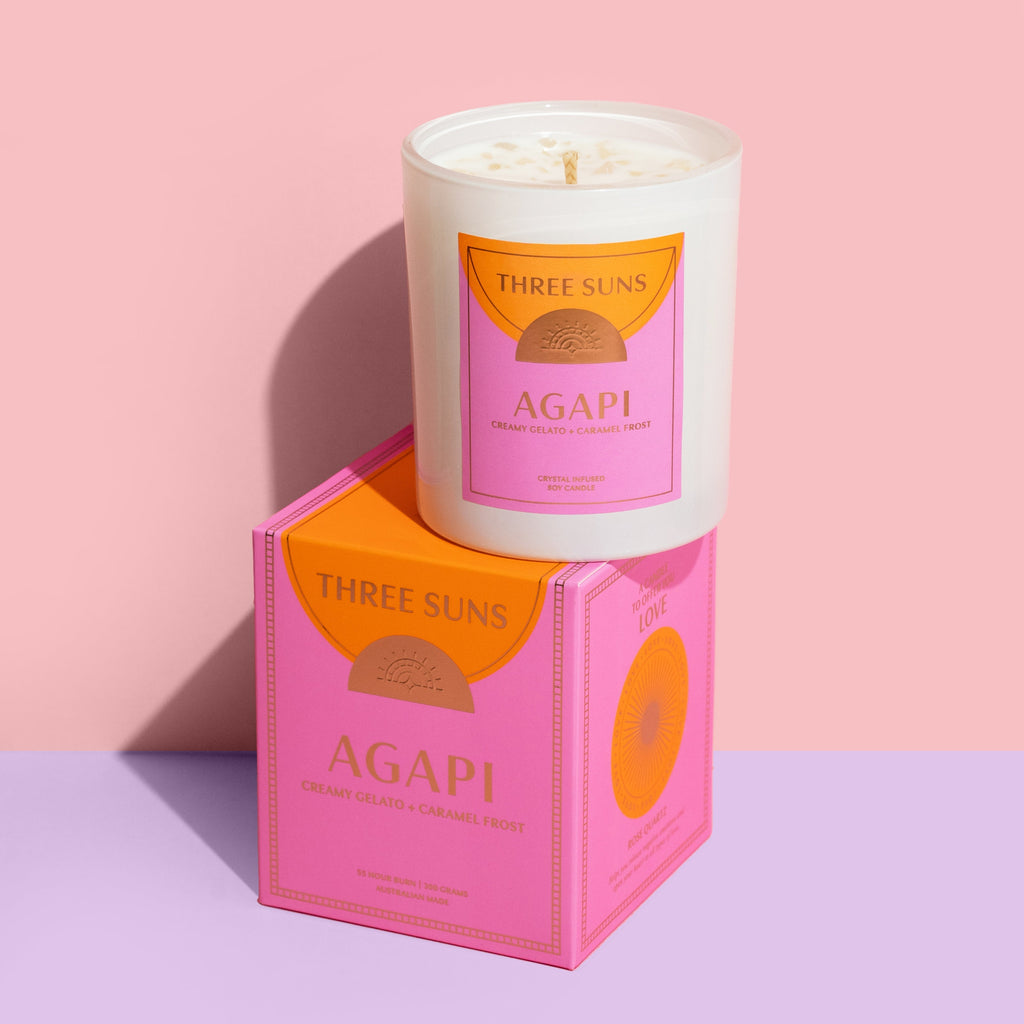 Agapi' | Candle of Love | Creamy Gelato & Caramel Frost Candles Three Suns 