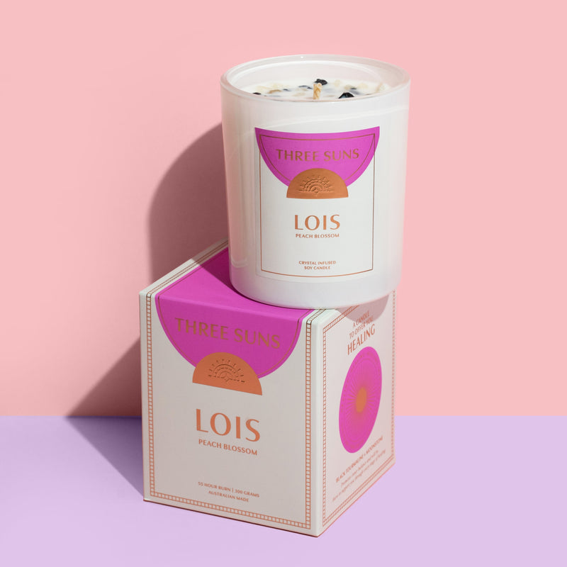 Lois' | Candle of Healing | Peach Blossom Candles Three Suns 