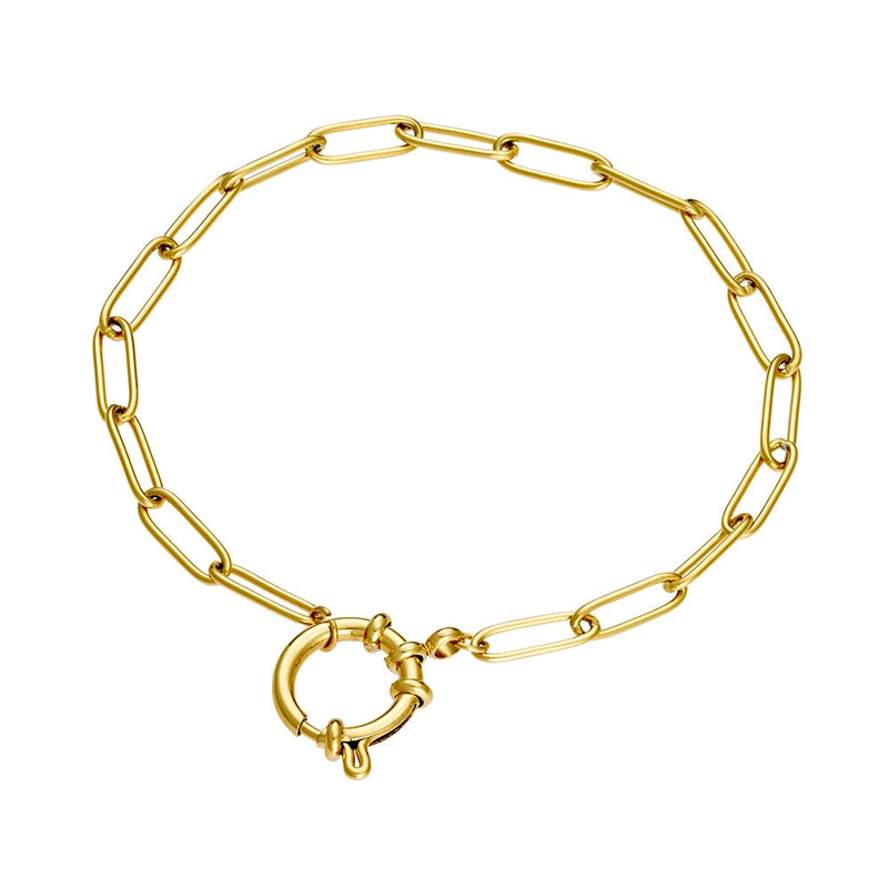 Stainless Steel Gold Plated Charm Bracelet DPI Jewellery 