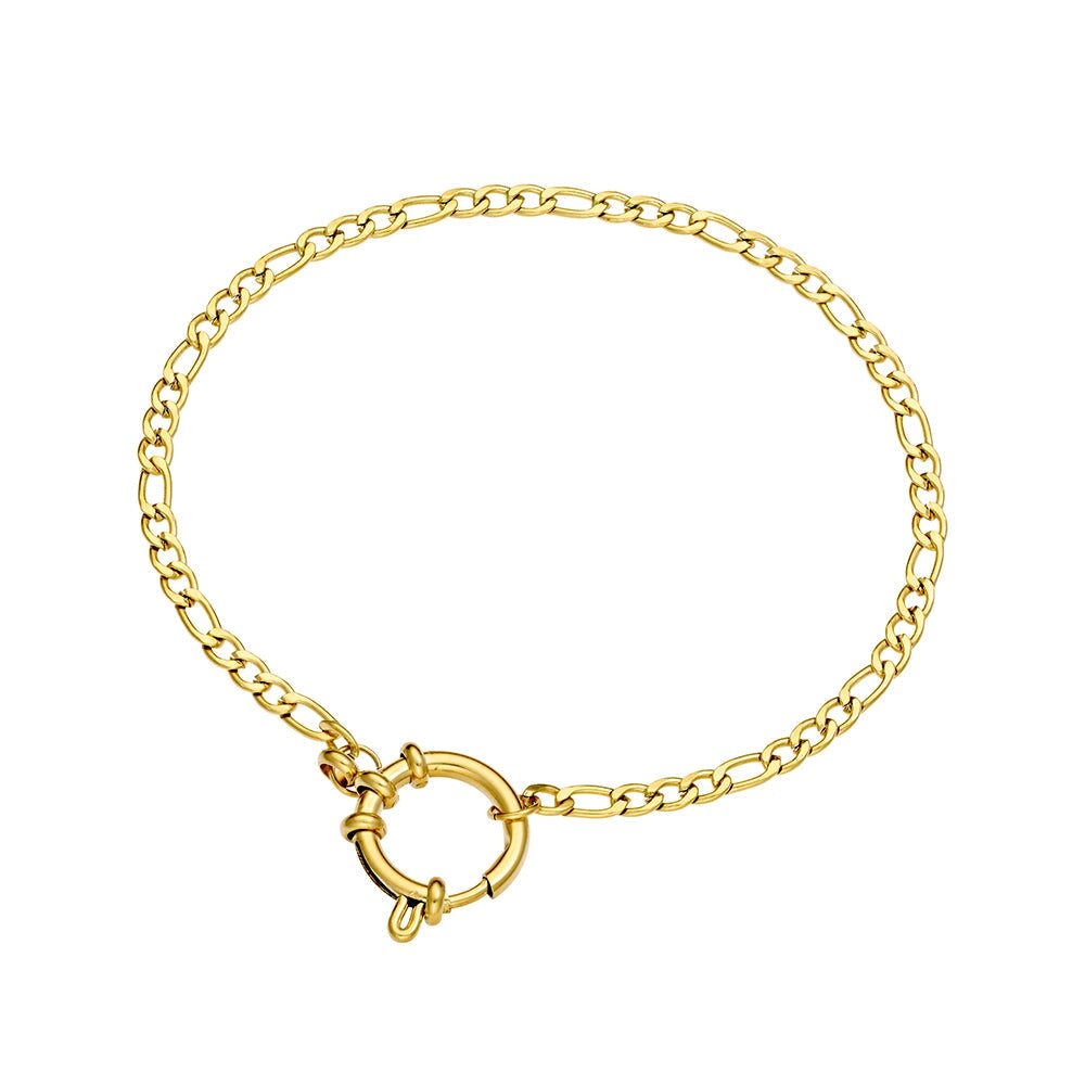 Stainless Steel Gold Plated Charm Bracelet DPI Jewellery 