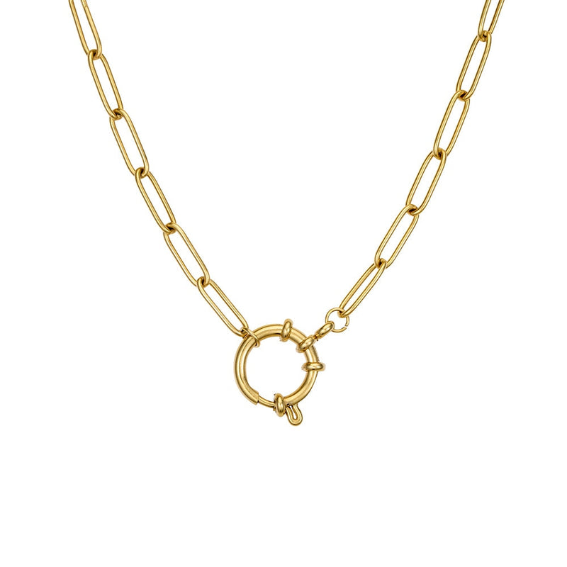 Stainless Steel Gold Plated Oblong Chain DPI Jewellery 