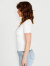 Aubrey Square Neck Short Sleeve Top - White Top Sass 