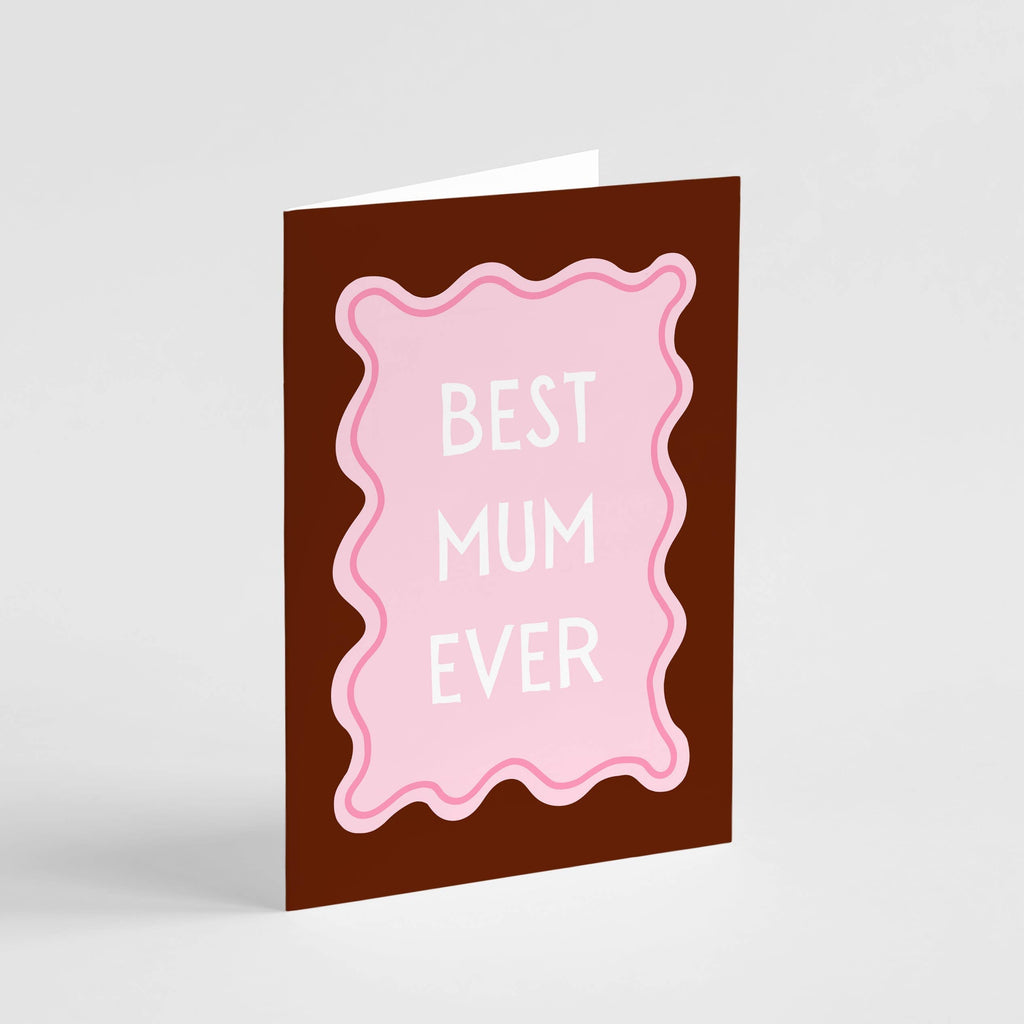 Best Mum Ever Card - Colourful Retro Happy Mother's Day Card Popsy Press 