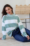 Tilly Stitch Stripe Knit Crew Neck - Sage Knit Miracle 