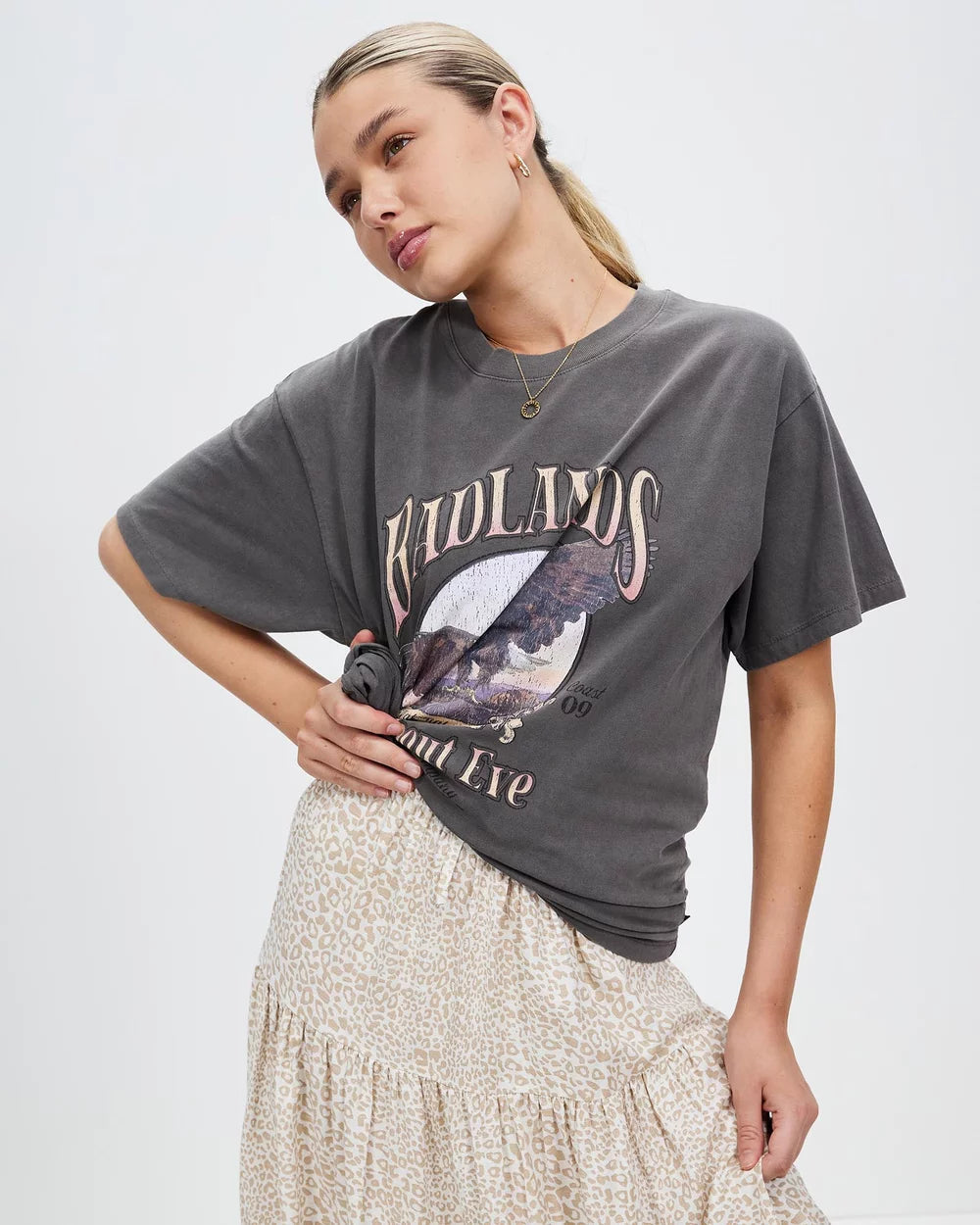 Badlands Tee - Charcoal Tee All About Eve 