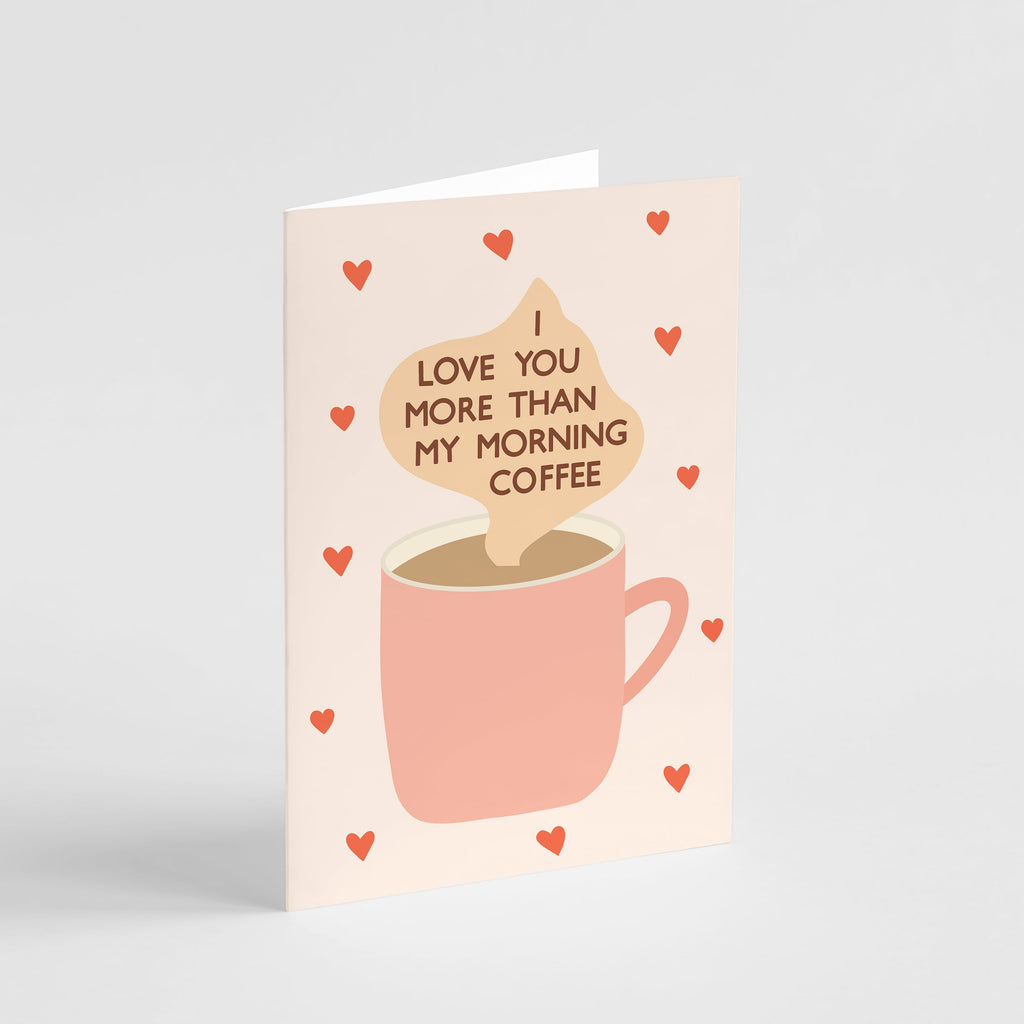 Morning Coffee Card - I Love You Coffee Valentine's Day Card: Red Envelope Popsy Press 