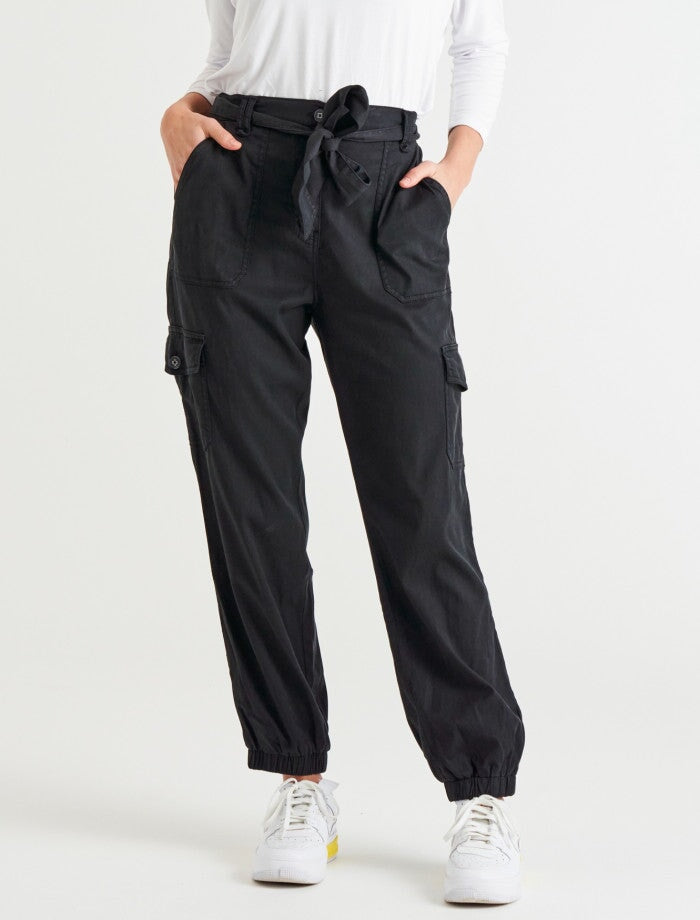 Canterbury Lyocell Cargo Pants - Charcoal Pants Betty Basics 