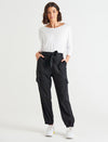 Canterbury Lyocell Cargo Pants - Charcoal Pants Betty Basics 