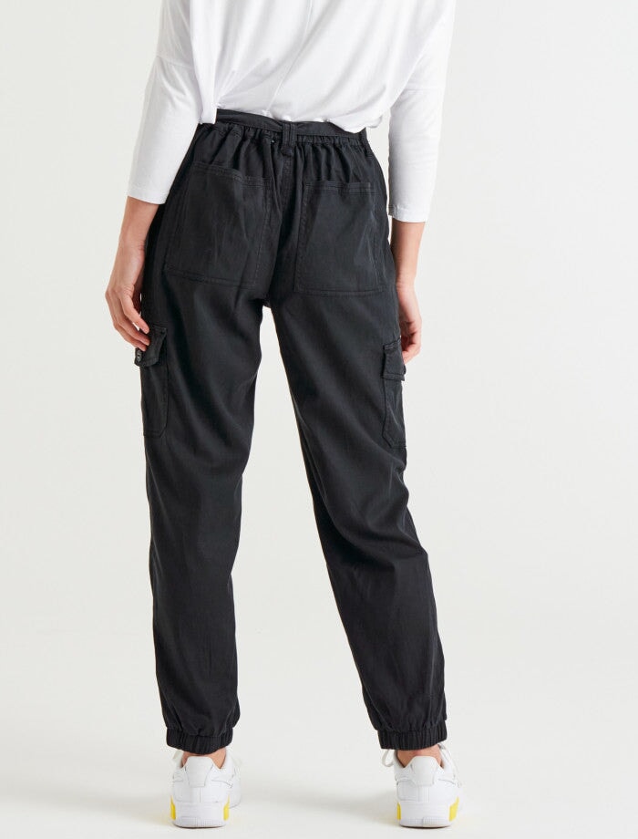 Canterbury Lyocell Cargo Pants - Charcoal Pants Betty Basics 