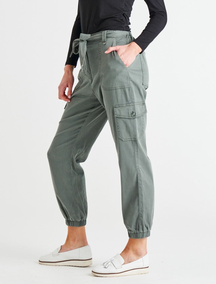 Canterbury Lyocell Cargo Pants - Khaki Pants Betty Basics 