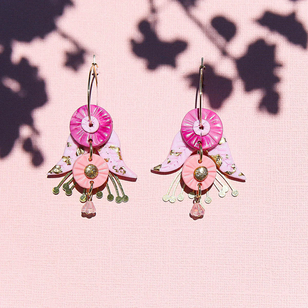 Cherry Blossom Hoops Earrings Jewelry Kingston Jewelry 