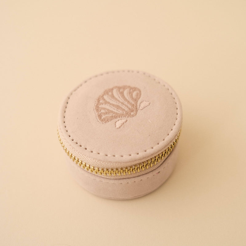 Mini Travel Jewellery Case in Shell Cream cai & jo 
