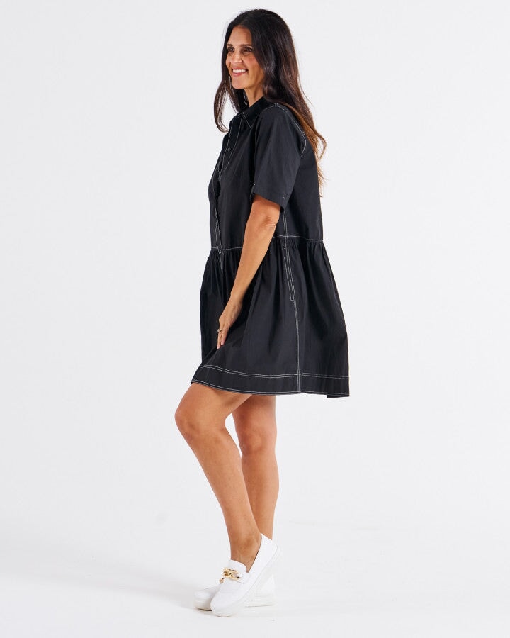 Denver Cotton Dress - Black Dress Betty Basics 