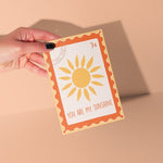 You Are My Sunshine GREETING CARD. postage stamp aesthetic From Rosalie 