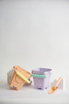 Clovelly castle bucket - new silicone castle-shaped bucket: Orange with yellow handle Coast Kids 