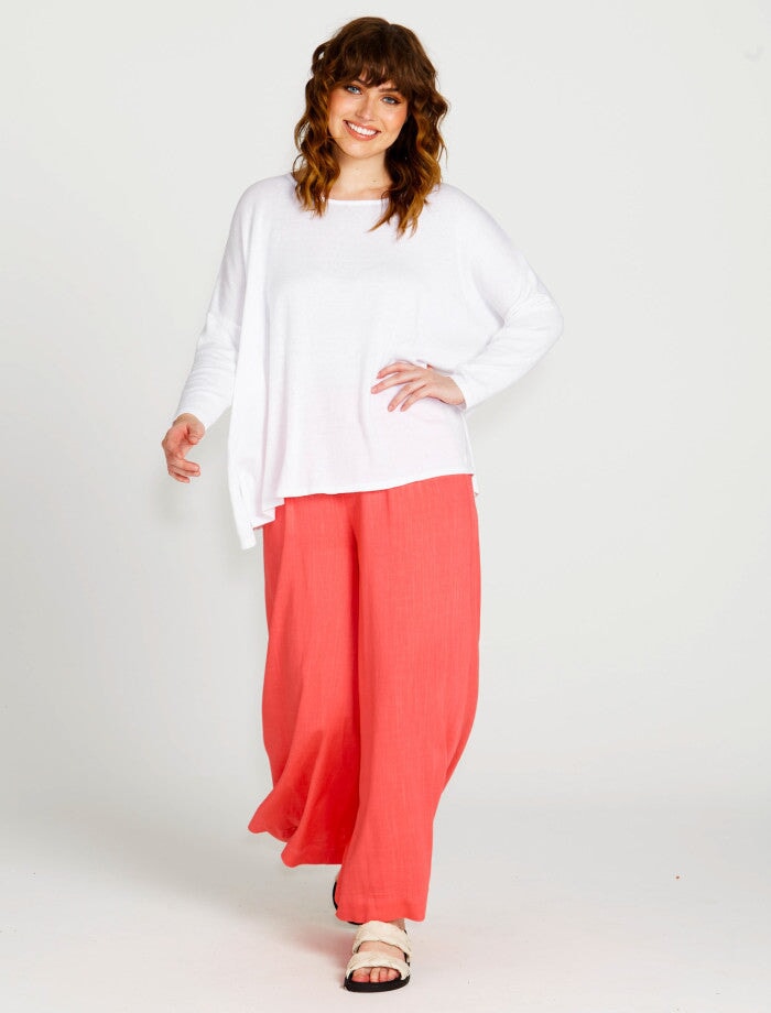 Francesca Wide Leg Pant - Pink Pants Sass 