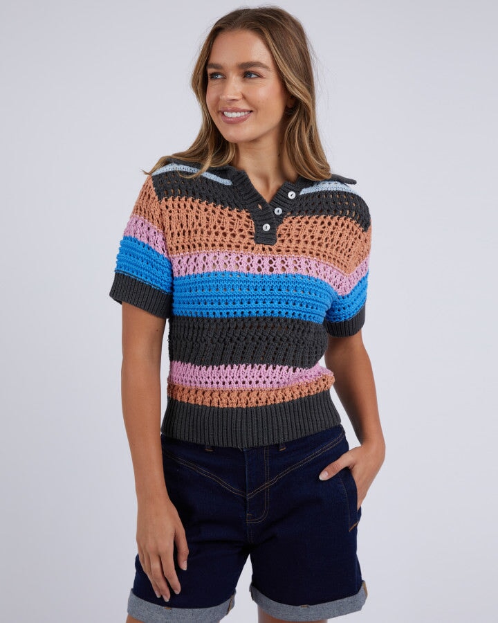 Gazelle Stripe Knit Top Foxwood 