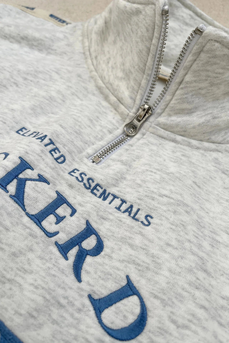 **PRE ORDER** Cloud Quarter Zip Sweat - Grey Marle Jumper Cracker Day Club 