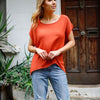 Jane Scoop Top - Rust Shirts & Tops Boho Australia 