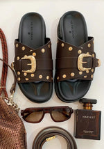 Aria Slide - Chocolate Shoes Human 
