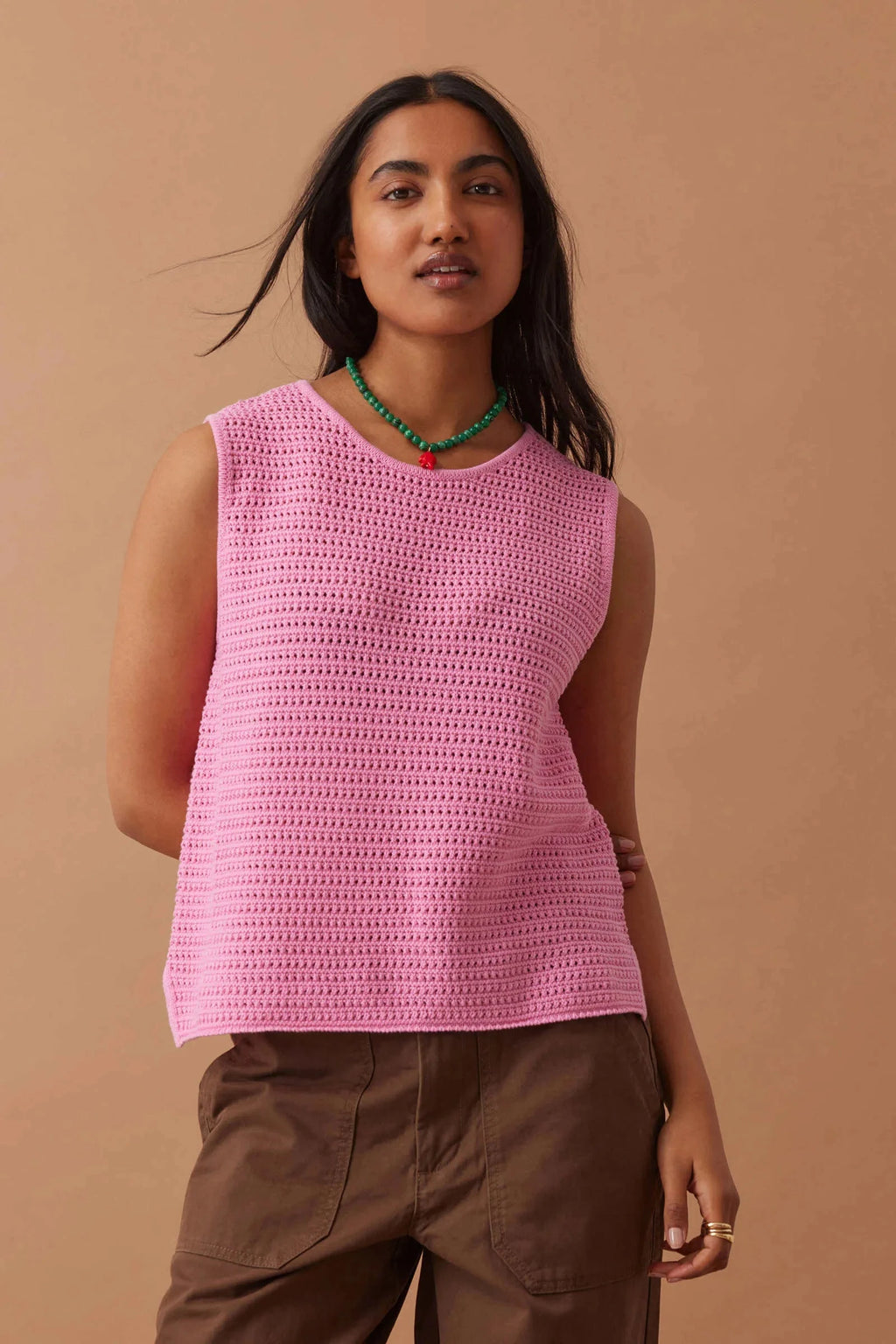 Margot Mesh Knit Tank - Hibiscus Pink Tank Ceres Life 