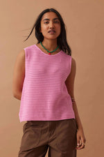 Margot Mesh Knit Tank - Hibiscus Pink Tank Ceres Life 