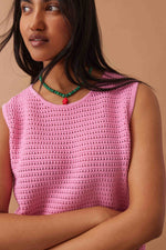 Margot Mesh Knit Tank - Hibiscus Pink Tank Ceres Life 