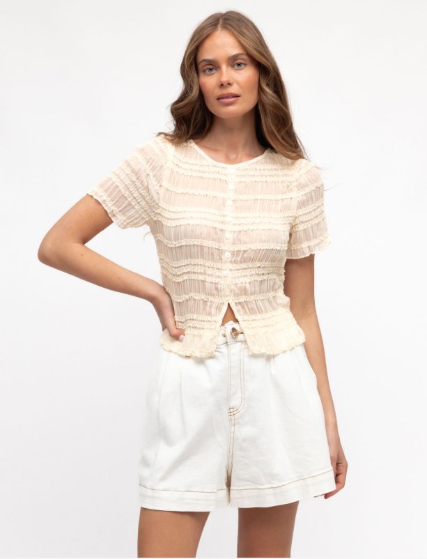 Able Contrast Stitch Shorts Paper Heart 